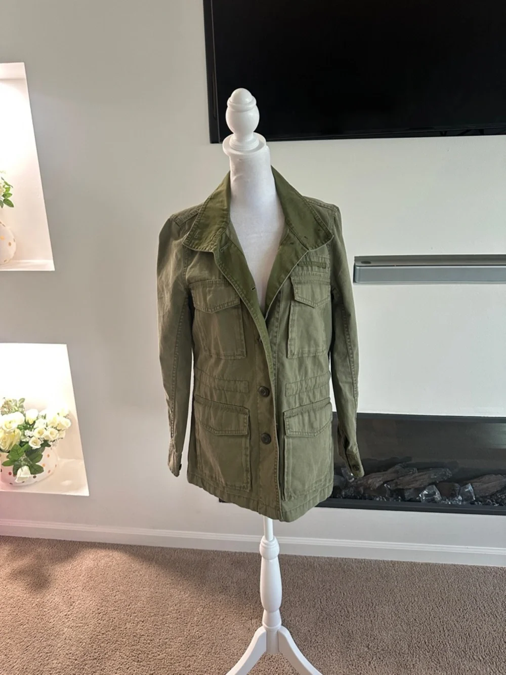 Madewell Olive Green Utility Jacket with Patch Pockets